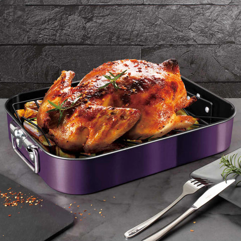  BH/7848, Asador con rejilla, Morado, Utensilios para hornear, Asador, Horneado, Bandeja para asar