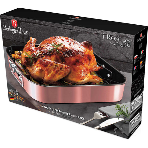  BH/7851, Asador con rejilla, Rosa, Utensilios para hornear, Asador, Hornear, Bandeja para asar