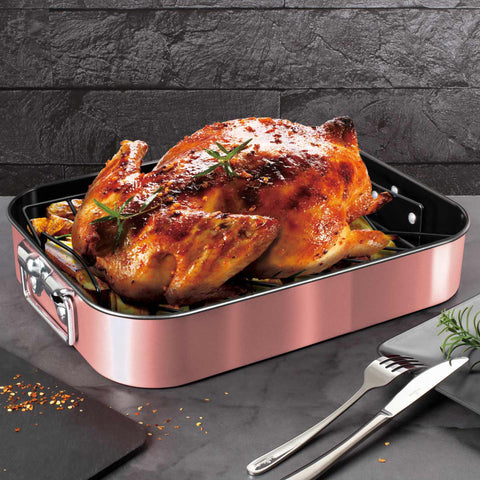  BH/7851, Asador con rejilla, Rosa, Utensilios para hornear, Asador, Hornear, Bandeja para asar