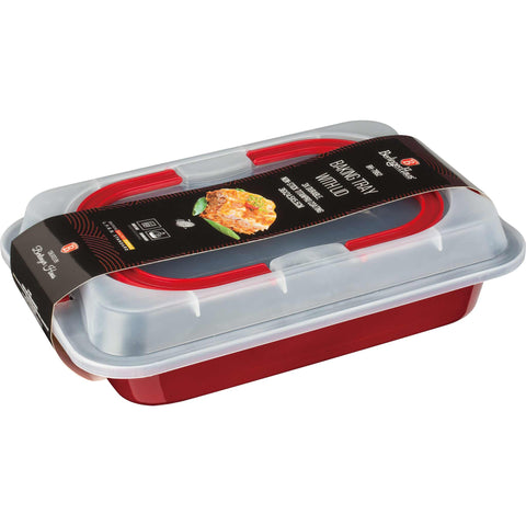  BH/7862,BH/1555,BH/1555A, Asador rectangular con tapa,Borgoña,Rojo,utensilios para hornear,asador rectangular a.,asador rectangular,asador,hornear,Bandeja para asar