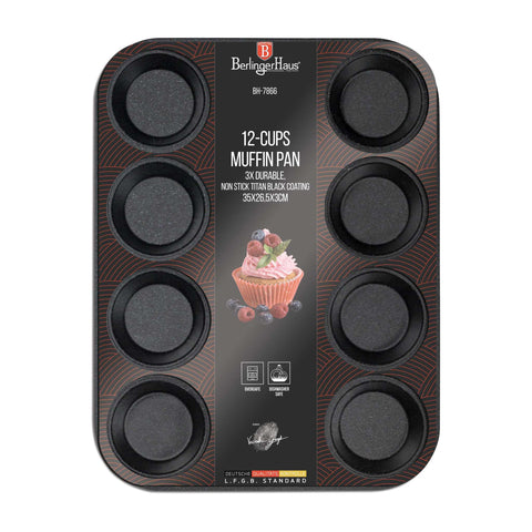  BH/7866, BH/1544, BH/1544A, molde para muffins de 12 tazas, burdeos, rojo, utensilios para hornear, molde para muffins de 12 tazas, molde para muffins, muffin, horneado