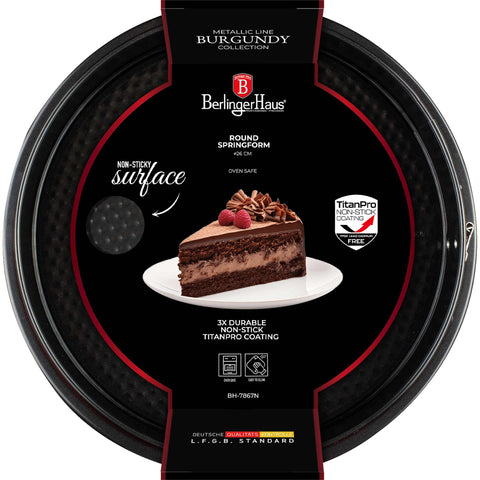 BH/7867N,BH/7867,BH/1546,BH/1546A, Molde desmontable redondo 26x6,8cm,Borgoña,Rojo,utensilios para hornear,molde desmontable redondo,molde desmontable redondo,pasteles,horneado,acoplamiento,Molde desmontable