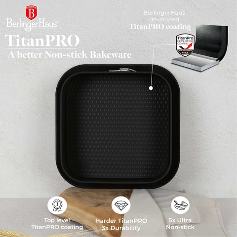 BH/7890,BH/7890N,Molde desmontable cuadrado 28x28cm,Negro mate,utensilios para hornear,molde desmontable cuadrado,pasteles,acoplamiento,horneado,Molde desmontable