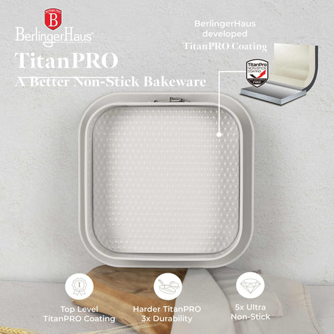  BH/7891N, Molde desmontable cuadrado 28x28cm, Crema Mate, utensilios para hornear, molde desmontable cuadrado, pastel, acoplamiento, horneado, molde desmontable