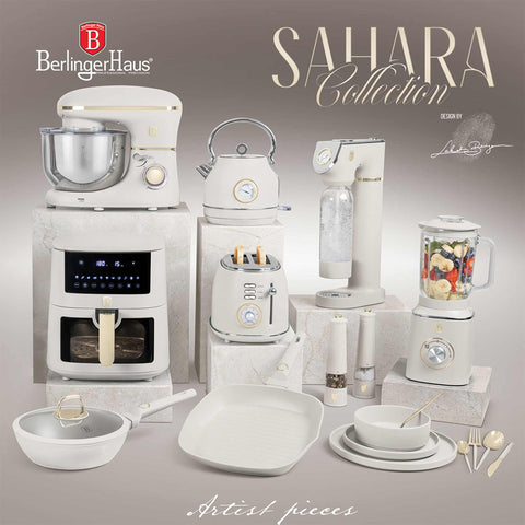 Product image of Square springform 28x28cm. Part of the Sahara Collection . Features: • Material: carbon steel with non-stick titanPro coating • Size: 23,8*23,8*8 cm • Base size: 28*28 cm • Color: matt cream. (Studio view). Official Berlinger Haus product, boosted by Promintra sl.