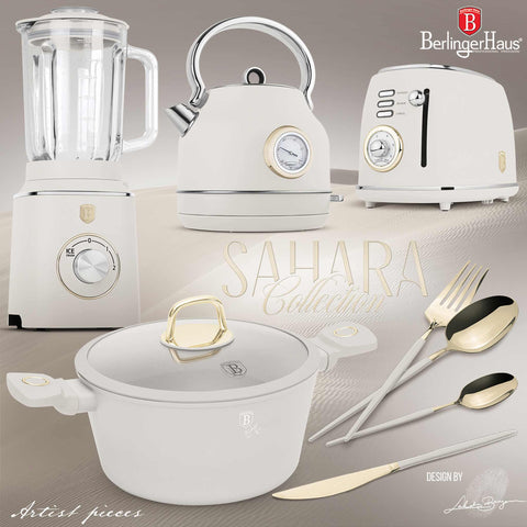 Product image of Square springform 28x28cm. Part of the Sahara Collection . Features: • Material: carbon steel with non-stick titanPro coating • Size: 23,8*23,8*8 cm • Base size: 28*28 cm • Color: matt cream. (Studio view). Official Berlinger Haus product, boosted by Promintra sl.