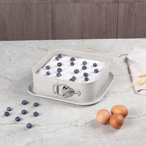  BH/7891N, Molde desmontable cuadrado 28x28cm, Crema Mate, utensilios para hornear, molde desmontable cuadrado, pastel, acoplamiento, horneado, molde desmontable