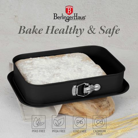  BH/7892, Molde desmontable rectangular 39x27cm, Negro mate, Utensilios para hornear, Molde desmontable rectangular, Molde desmontable cuadrado, Pastel, Acoplamiento, Horneado, Molde desmontable