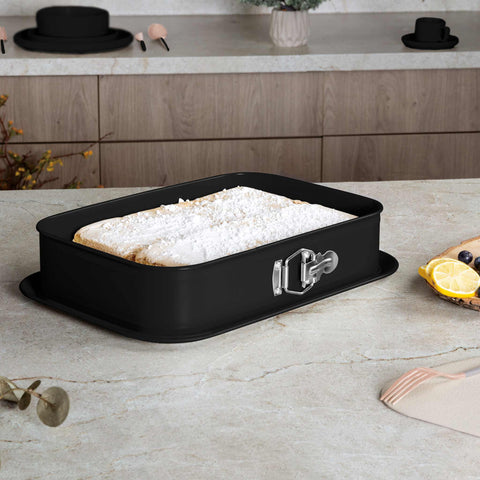  BH/7892, Molde desmontable rectangular 39x27cm, Negro mate, Utensilios para hornear, Molde desmontable rectangular, Molde desmontable cuadrado, Pastel, Acoplamiento, Horneado, Molde desmontable