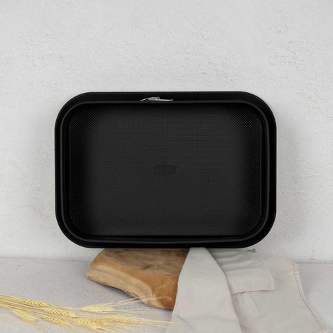  BH/7892, Molde desmontable rectangular 39x27cm, Negro mate, Utensilios para hornear, Molde desmontable rectangular, Molde desmontable cuadrado, Pastel, Acoplamiento, Horneado, Molde desmontable
