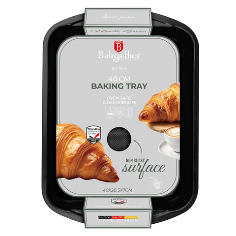 BH/7906, Asador rectangular 40x28,5cm, Verde mate, utensilios para hornear, asador rectangular a., asador rectangular, asador, hornear, bandeja para asar