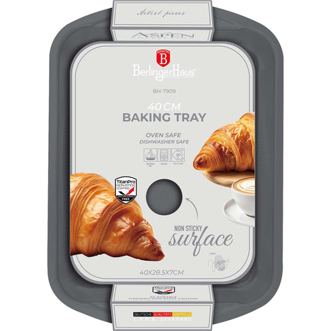  BH/7909, Asador rectangular 40x28,5cm, Gris mate, utensilios para hornear, asador rectangular a., asador rectangular, asador, hornear, bandeja para asar