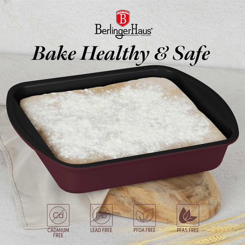  BH/7911, Asador rectangular 35x27cm, Burdeos mate, utensilios para hornear, asador rectangular a., asador rectangular, asador, hornear