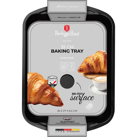  BH/7916, Asador rectangular 35x27cm, Negro mate, Utensilios para hornear, Asador rectangular a., Asador rectangular, Asador, Hornear, Bandeja para asar