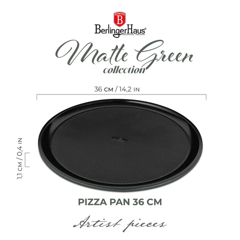  BH/7924, Molde para pizza de 36 cm, Verde mate, Utensilios para hornear, Molde para pizza, Utensilios para hornear moldes para pizza, Horneado