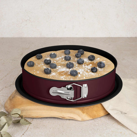  BH/7935, Molde desmontable redondo 26x6,8cm, Burdeos mate, utensilios para hornear, molde desmontable redondo, molde desmontable redondo, pastel, horneado, acoplamiento, molde desmontable