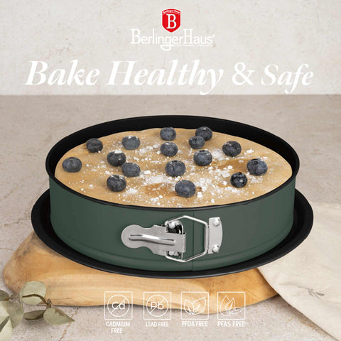  BH/7936, Molde desmontable redondo 26x6,8cm, Verde mate, utensilios para hornear, molde desmontable redondo, molde desmontable redondo, pastel, horneado, acoplamiento, molde desmontable