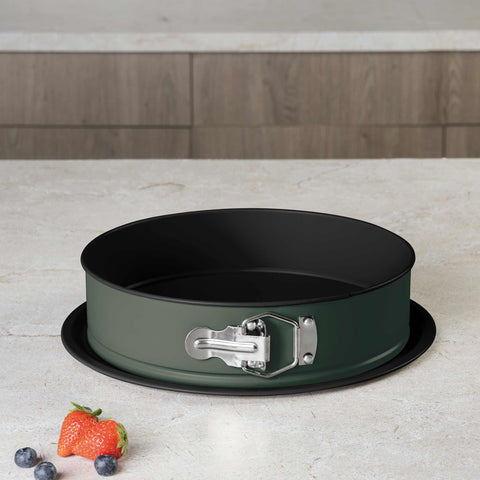  BH/7936, Molde desmontable redondo 26x6,8cm, Verde mate, utensilios para hornear, molde desmontable redondo, molde desmontable redondo, pastel, horneado, acoplamiento, molde desmontable