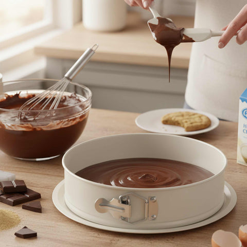  BH/7938, Molde desmontable redondo 26x6,8cm, Crema Mate, utensilios para hornear, molde desmontable redondo, molde desmontable redondo, pastel, horneado, acoplamiento, molde desmontable