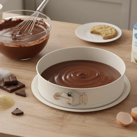  BH/7938, Molde desmontable redondo 26x6,8cm, Crema Mate, utensilios para hornear, molde desmontable redondo, molde desmontable redondo, pastel, horneado, acoplamiento, molde desmontable