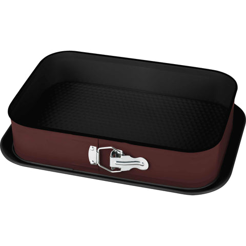  BH/7941, Molde desmontable rectangular 39x27cm, Burdeos mate, utensilios para hornear, molde desmontable rectangular, molde desmontable cuadrado, pastel, acoplamiento, horneado, molde desmontable