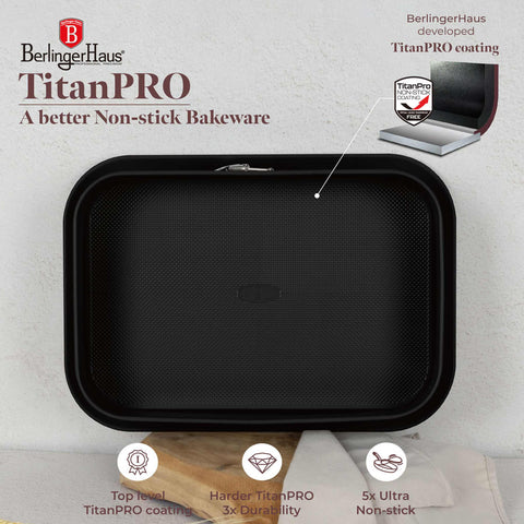  BH/7941, Molde desmontable rectangular 39x27cm, Burdeos mate, utensilios para hornear, molde desmontable rectangular, molde desmontable cuadrado, pastel, acoplamiento, horneado, molde desmontable