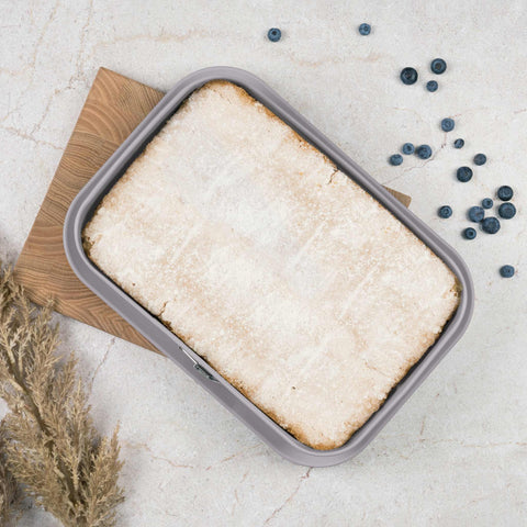 BH/7943, Molde desmontable rectangular 39x27cm, gris topo mate, utensilios para hornear, molde desmontable rectangular, molde desmontable cuadrado, pastel, acoplamiento, horneado, molde desmontable