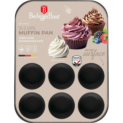 molde para muffins, muffins, utensilios para hornear, hornear, utensilios para hornear - molde para muffins de 12 tazas, burdeos mate, NUEVO, BH/7945