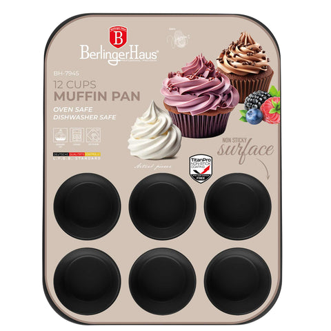  BH/7945, molde para muffins de 12 tazas, Burdeos mate, utensilios para hornear, molde para muffins de 12 tazas, molde para muffins, muffin, horneado