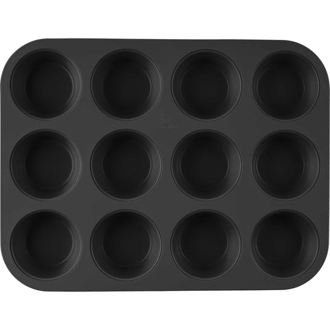 molde para muffins, muffins, utensilios para hornear, horneado, utensilios para hornear - molde para muffins de 12 tazas, negro mate, NUEVO, BH/7876, BH/7950