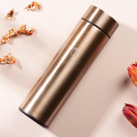  BH/7954, BH/7954A, Botella para beber con pantalla LED de temperatura 450 ml, Oro rosa, Botella para beber, Botella deportiva, Botella de agua, Frasco, Pantalla LED, Almacenamiento de alimentos, Botella