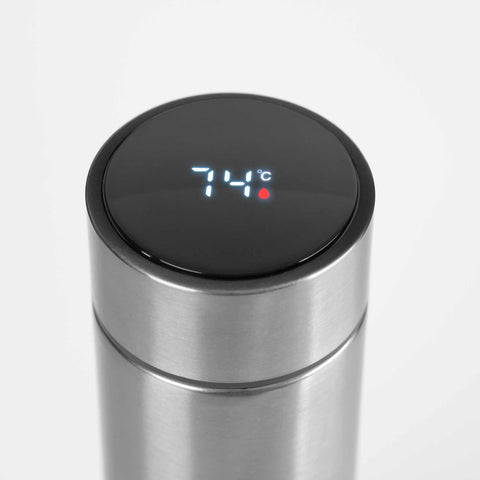 BH/7956, Botella para beber con pantalla LED de temperatura 450 ml, Acero inoxidable, Botella para beber, Botella deportiva, Botella de agua, Frasco, Pantalla LED, Almacenamiento de alimentos, Botella