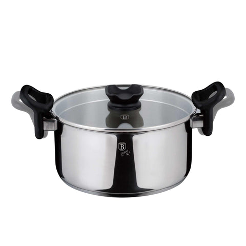 Cacerola, olla, cacerola con tapa, batería de cocina, cocinar, cacerola de 24 cm, acero inoxidable, BH/7993