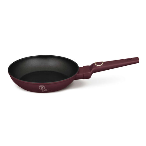 Product image of Frypan 20cm. Part of the Leonardo Collection . Features: • Material: forged aluminum with non-stick titanPro coating • Frypan Ø20*4,5 cm 1,0L • Color: matt bordeaux REGISTERED DESIGN BY BERLINGER HAUS!. (Studio view). Official Berlinger Haus product, boosted by Promintra sl.