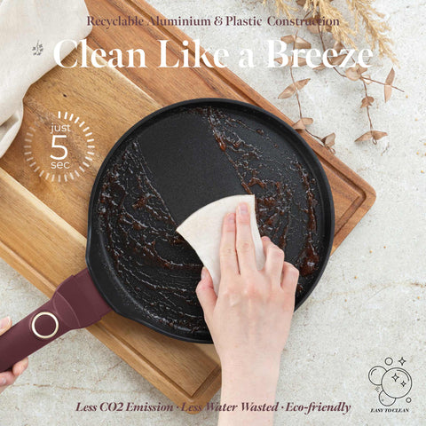  BH/8025, Sartén para panqueques de 25 cm, Burdeos mate, sartén para panqueques de 25 cm, sartén para panqueques, utensilios de cocina, cocina