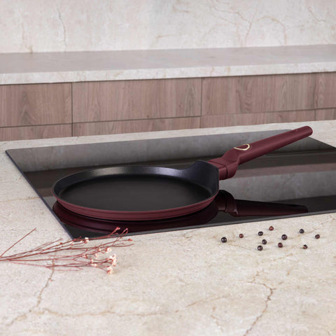  BH/8025, Sartén para panqueques de 25 cm, Burdeos mate, sartén para panqueques de 25 cm, sartén para panqueques, utensilios de cocina, cocina