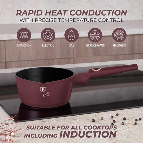  BH/8027, Cacerola 16cm, Burdeos mate, Cacerola 16 cm a., Cacerola, Batería de cocina, Cocina, Ollas y cazuelas, Cacerola