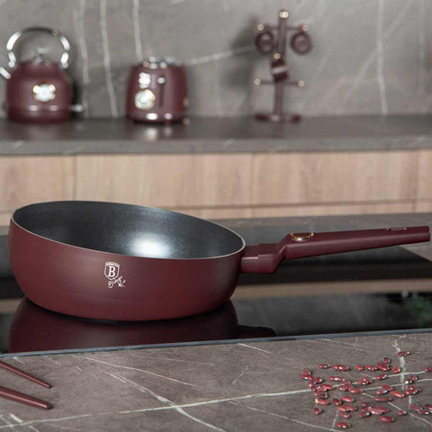  BH/8029, Sartén plegable de 26 cm, Burdeos mate, Sartén plegable de 26 cm, Sartén, Sartén plegable, Sartén, Batería de cocina, Cocina, Sartenes, Sartén doble