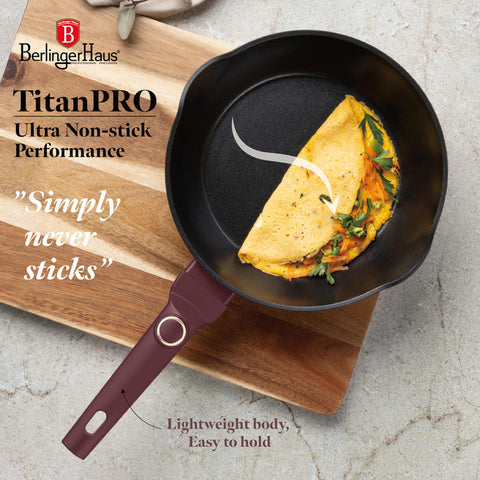  BH/8030, Sartén honda de 2 bocas 24cm, Burdeos mate, Sartén honda 24 cm, Sartén, Sartén honda, Sartén, Batería de cocina, Cocina, Sartenes