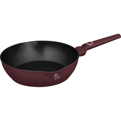 sartén, sartén honda, sartén, batería de cocina, cocinar,sartén honda 24 cm,burdeos mate,NUEVO,BH/8031