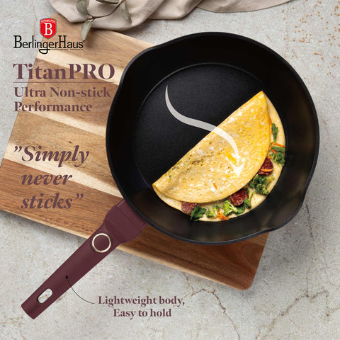  BH/8031, Sartén honda de 2 bocas 28cm, Burdeos mate, Sartén honda 28 cm, Sartén, Sartén honda, Sartén, Batería de cocina, Cocina, Sartenes