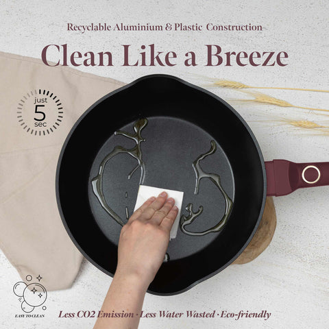  BH/8031, Sartén honda de 2 bocas 28cm, Burdeos mate, Sartén honda 28 cm, Sartén, Sartén honda, Sartén, Batería de cocina, Cocina, Sartenes