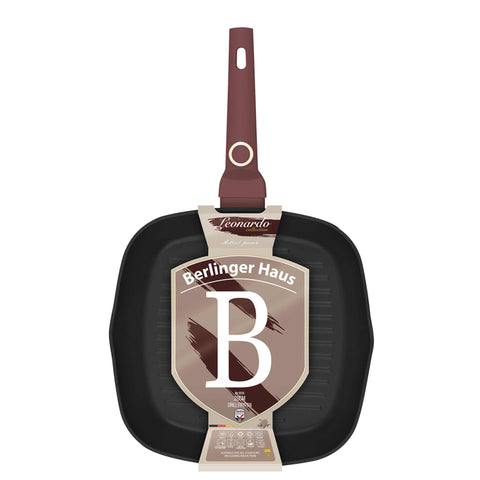  BH/8036, Sartén grill 28cm, Burdeos mate, Sartén grill 28 cm, Sartén, Sartén grill, Batería de cocina, Cocina, Sartenes