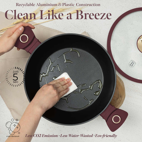  BH/8038, Olla baja con tapa 28cm, Burdeos mate, Olla baja 28 cm, Olla baja, Olla baja con tapa, Olla, Batería de cocina, Cocina, Ollas y cazuelas