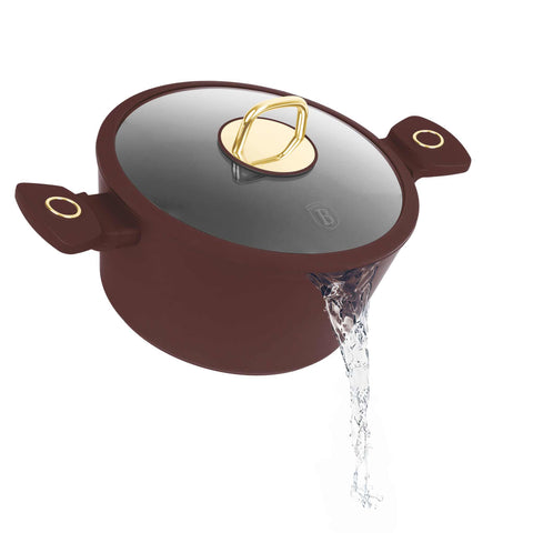 BH/8040, Cacerola con tapa 20cm, Burdeos mate, Cacerola 20 cm, Cacerola, Olla, Cacerola con tapa, Batería de cocina, Cocina, Ollas y cazuelas