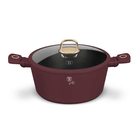  BH/8042,BH/8042N,Cacerola con tapa 28cm,Burdeos mate,cacerola 28 cm,cazuela,olla,cacerola con tapa,batería,cocina,Ollas y cazuelas