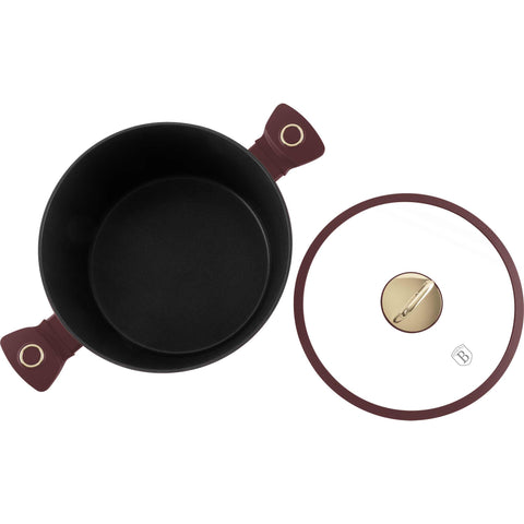  BH/8042,BH/8042N,Cacerola con tapa 28cm,Burdeos mate,cacerola 28 cm,cazuela,olla,cacerola con tapa,batería,cocina,Ollas y cazuelas
