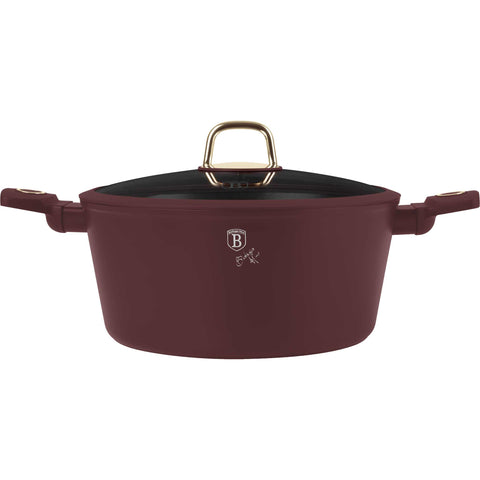  BH/8042,BH/8042N,Cacerola con tapa 28cm,Burdeos mate,cacerola 28 cm,cazuela,olla,cacerola con tapa,batería,cocina,Ollas y cazuelas