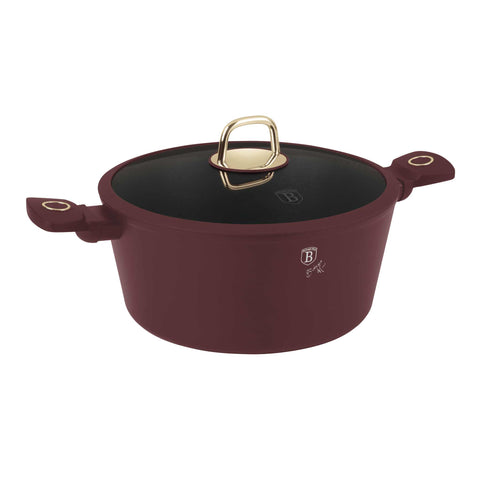  BH/8042,BH/8042N,Cacerola con tapa 28cm,Burdeos mate,cacerola 28 cm,cazuela,olla,cacerola con tapa,batería,cocina,Ollas y cazuelas