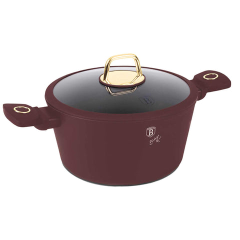  BH/8043, Cacerola con tapa 30cm, Burdeos mate, Cacerola 30 cm, Cacerola, Olla, Cacerola con tapa, Batería de cocina, Cocina, Ollas y cazuelas